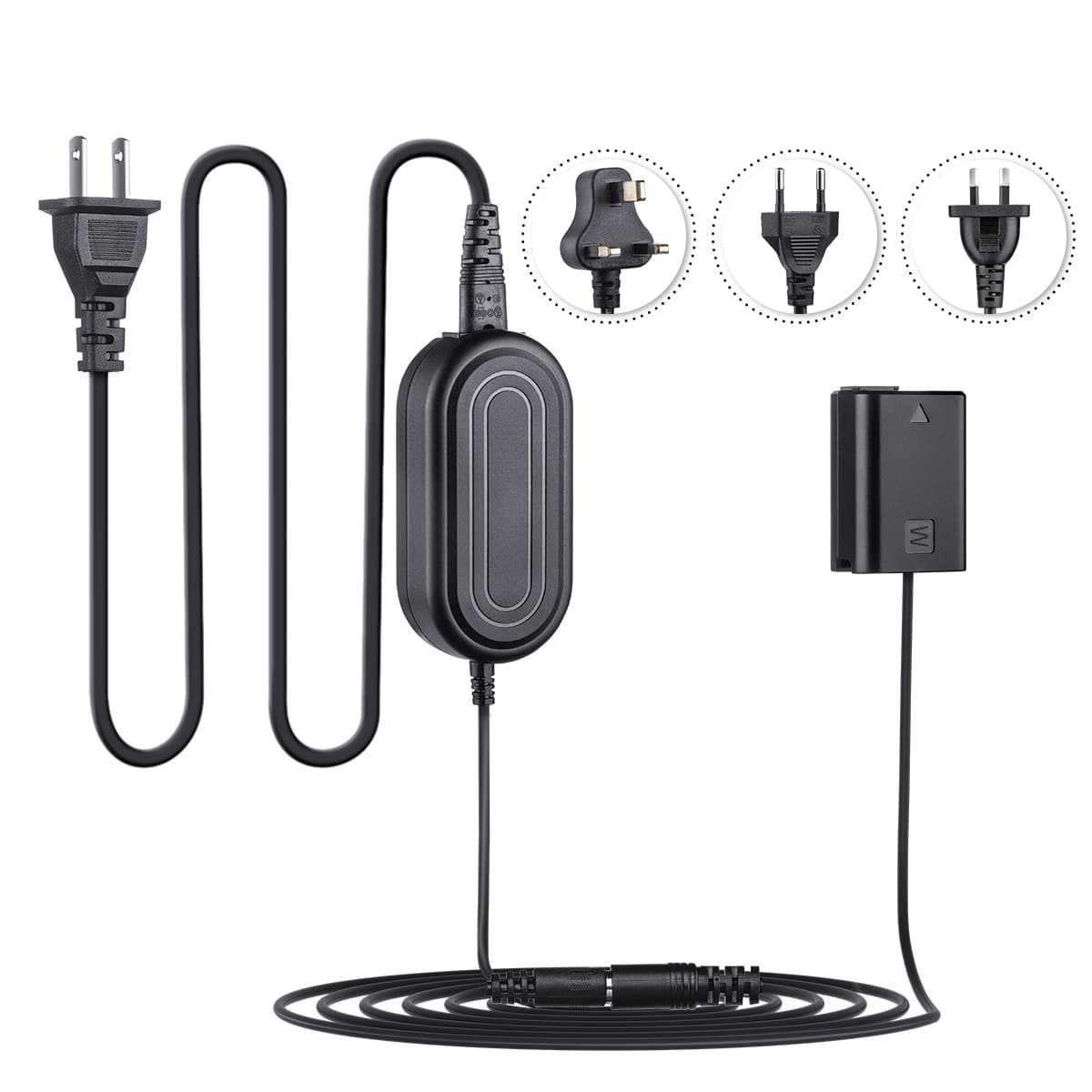 FOMITO NP-FW50 CONTINUOUS POWER SUPPLY FOR SONY ALPHA CAMERAS - FW50 AC POWER ADAPTER WITH A7III DUMMY BATTERY - COMPATIBLE WITH Sony A7000 A6500 A6400 A6300 A6100 A6000 A5100 A5000 A7 A7II A7RII A7SII A7S A7R A35 A37 A55 RX10 Camera-F0093