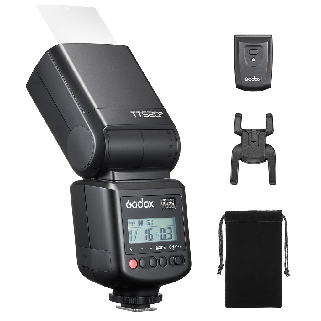 GODOX TT520III Camera Flash - Wireless 433MHz GN33 Camera Flash Speedlite, Built-in Receiver and RT Transmitter Compatible for Canon Nikon Sony Olympus Pentax Fuji DSLR etc Cameras (TT520II Upgraded)