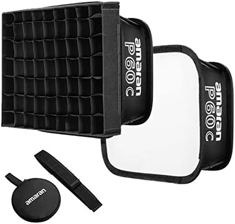 Aputure Amaran P60C RGBWW Video Panel Light,Color Temperature 2500K-7500K,60W,CRI95+/TLCI 96+,5900lux@1m,10 Light Effects,with Softbox,Support App