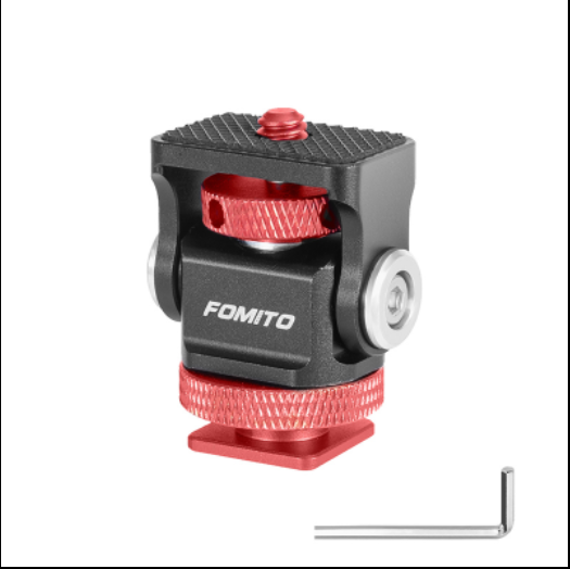 Fomito - Z1 Mini Ball Head - Tripod Head with Lock and Hot Shoe Adapter,can Swiveled 360° and Tilted 180° with 1/4 inch Screw for LED Light,Monitor,Camcorders,Cell Phone,Flash Bracket,DSLR Cameras - F0001/F0002/F0003