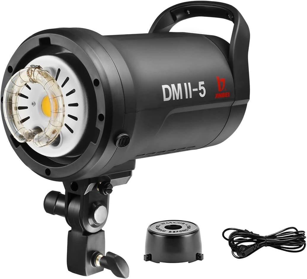 DMII-3 300W Studio Flash 5500K±200K 2.4G Wireless Strobe Flash Light Monlight with 15W LED Modeling Light,Bowens Mount,0.1~1.8S Recycle Time Easycap Mode,for Studio Portrait Commerce Photography