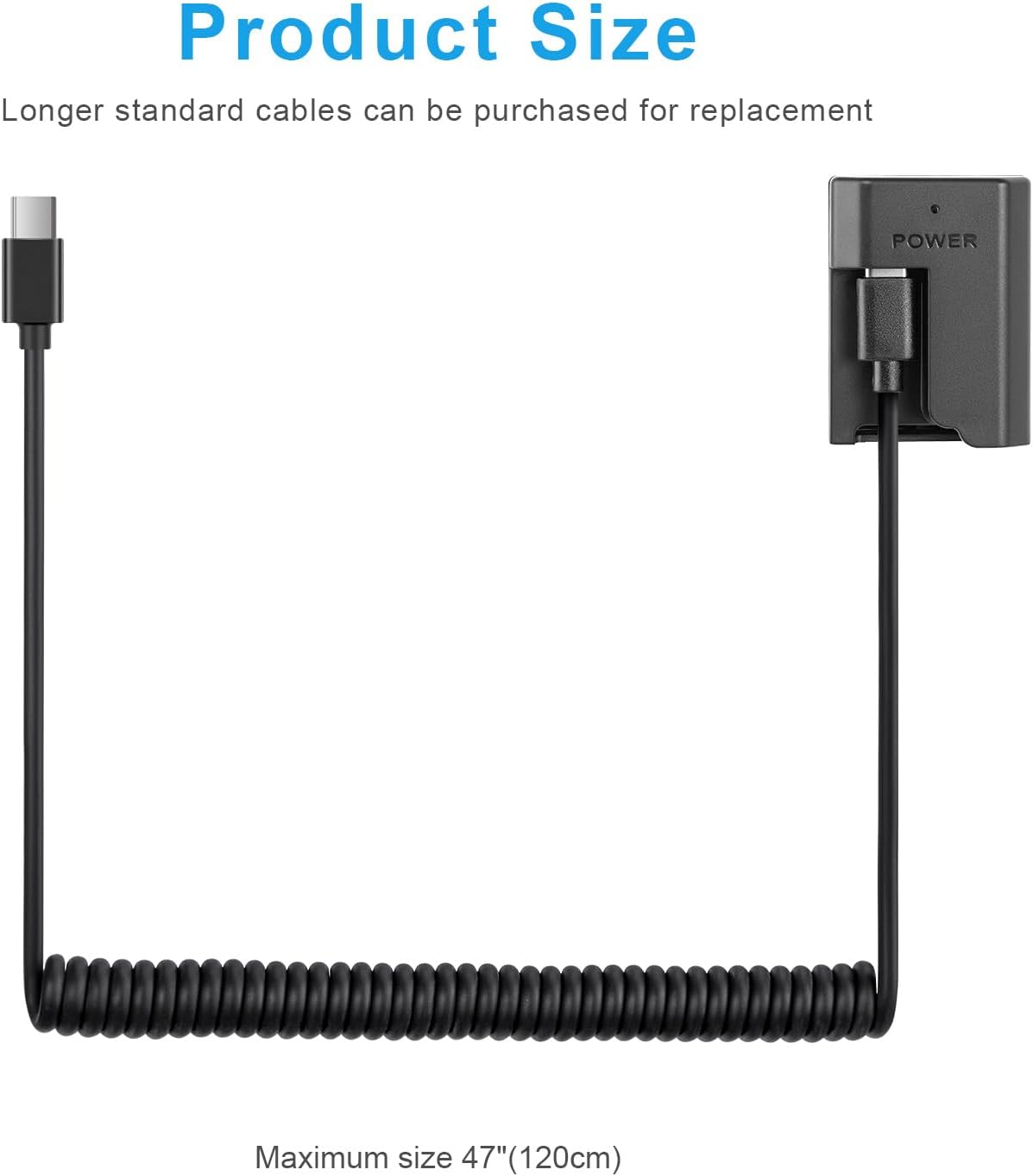 FOMITO-NP-FZ100 Dummy Battery Decoded NP-FZ100 FZ100 Battery Replacement with Type-C Spring Power Adapter Cable for Sony A9M2 ILCE-9 A1 A7M3 A7M4 A7S3 A7R3 A7R5 A7C2 A7CR A6600 A6700 FX3 FX30 Cameras-F0100