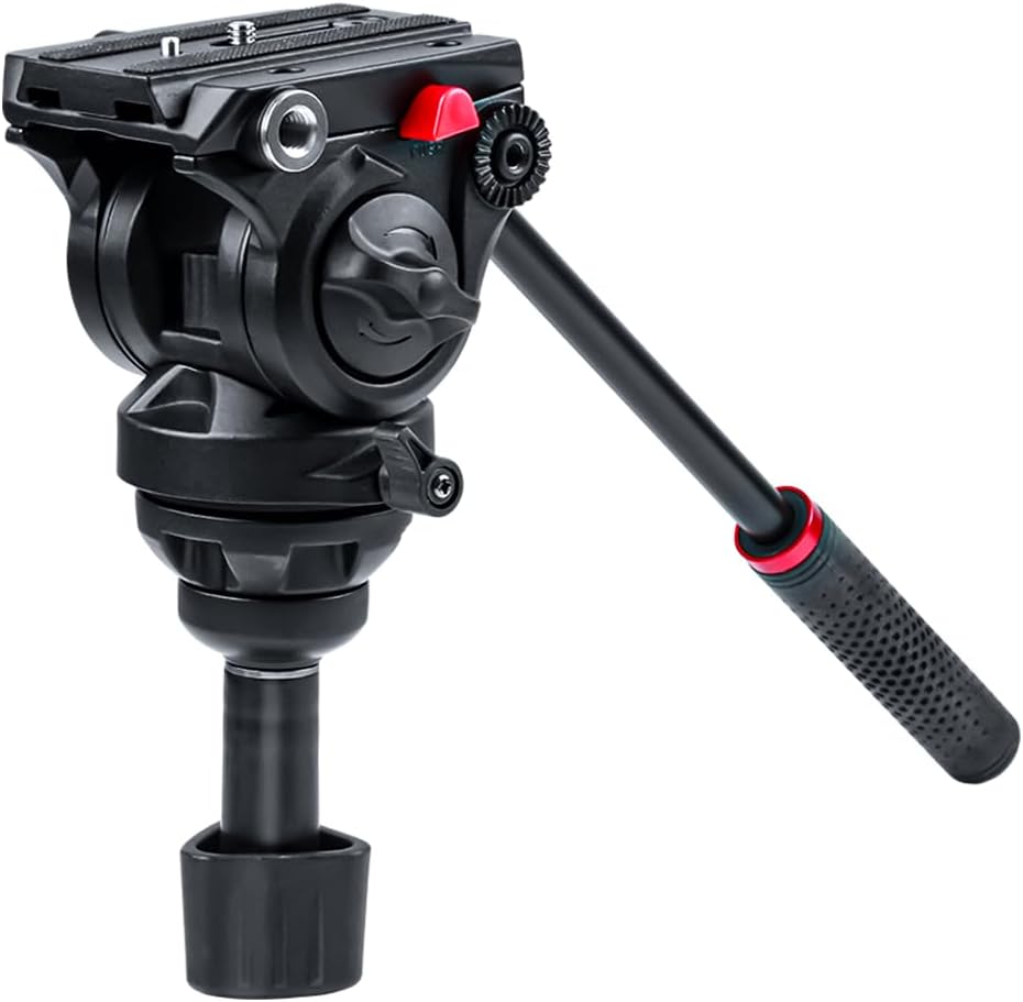 VILTROX Heavy Duty Tripod, 74 Inch Fluid Head Video Tripod, 22lbs Sturdy Heavy-Duty Tripod with QR Plate, Hand Bar, Carrying Bag, Mid-Level Spreader Travel Tripod for DSLR Camcorder (VX-18M II)