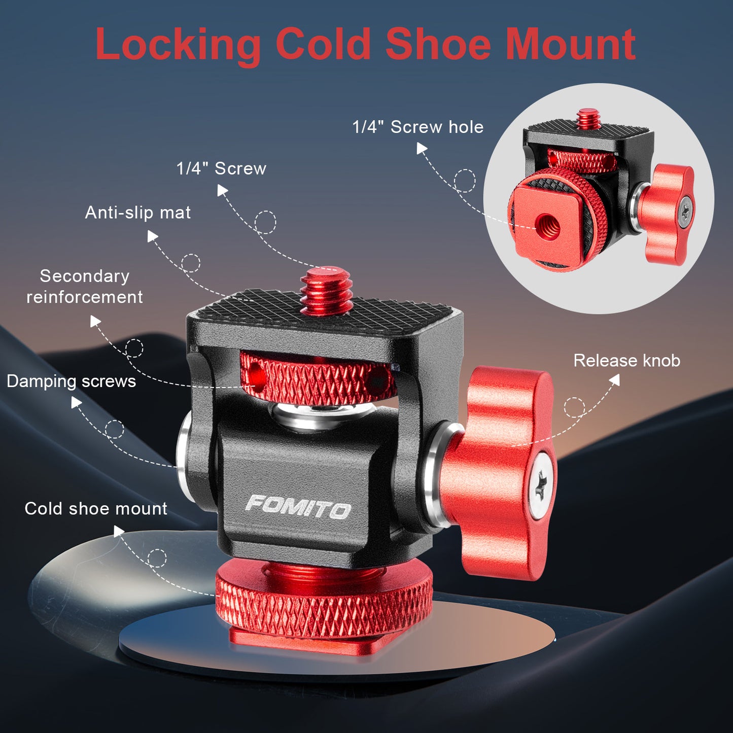 Fomito- Z3 Camera Monitor Holder Mount Arm Hot Shoe Adapter for Field Monitor, Smartphone, LED Video Light, Microphone(New Upgrade Model)- F0004/F0005/F0006