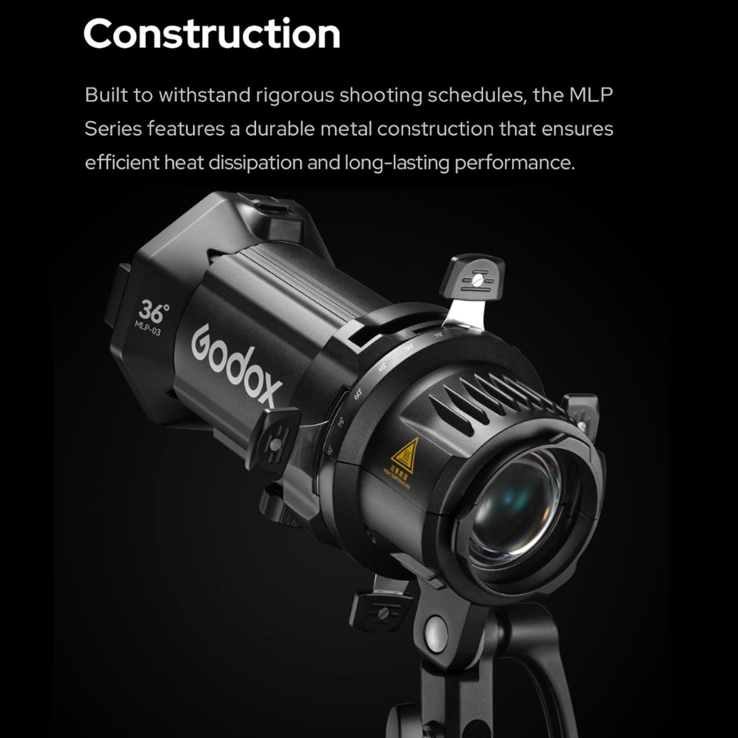 Godox MLP19K Projection Attachment for Godox Mount LED Video Light with 19 Lens, Black Metal, Pattern Projector, Modern Style, Includes Attachment, Gobo Holder, Gobo Set, Bag, Gel Frame