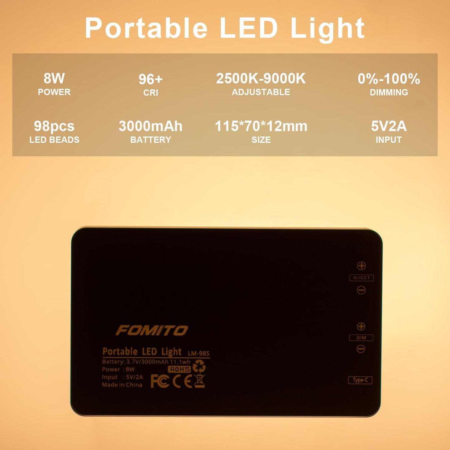 Fomito LM-98S Portable LED Light-F0064