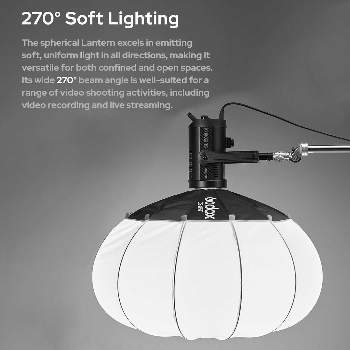 Godox CS-50T 50cm/19.6in Quick Release Lantern Softbox Professional Foldable Softbox with Standard Bowen Mount for Photography Studio Photography (50cm/19.6in Softbox)