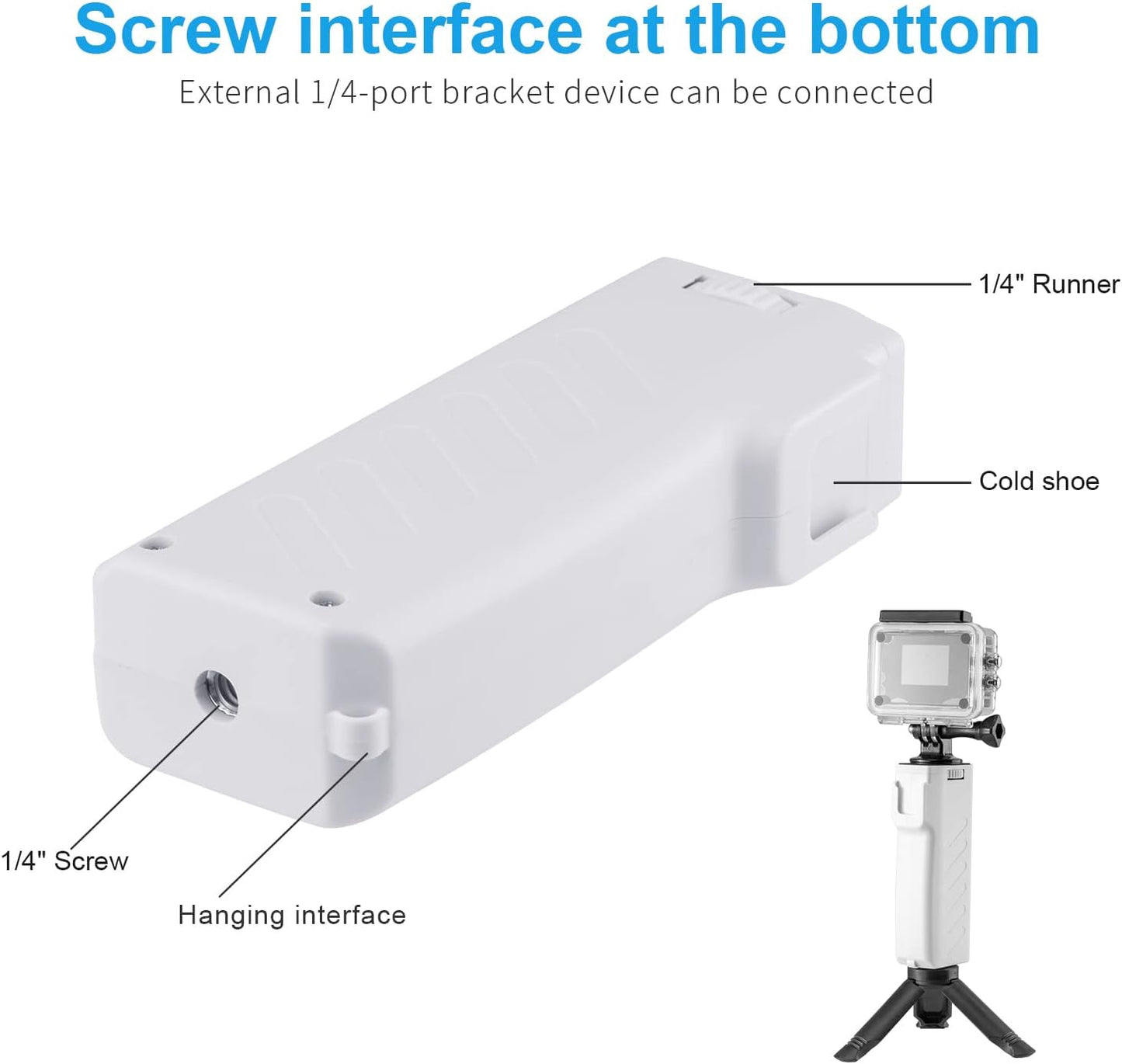 Fomito H1 Camera Handle Grip Stabilizer - Camera Grip Handle. Pistol Grip with 1/4" Screw and Fit for Sport/DSLR/SLR Cameras, Cell Phone Holders.Perfect for Photography, Weddings, Vlogs(White)