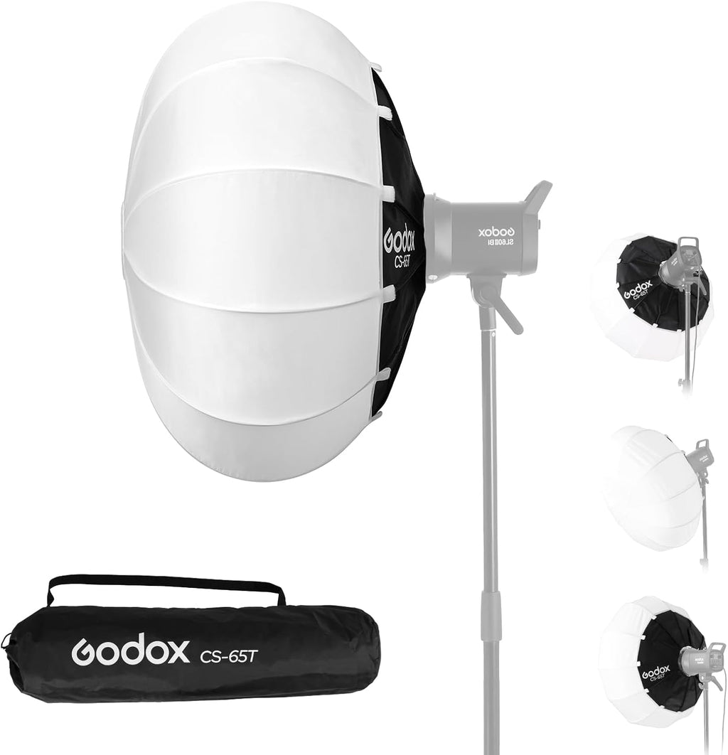 Godox CS-65T Lantern Softbox 26in / 65cm Quick Release 360° Light Diffuser Bowens Mount Lantern Softbox for Godox SL60 SK400 SL150 DP400 DP800 SL300 (26”)