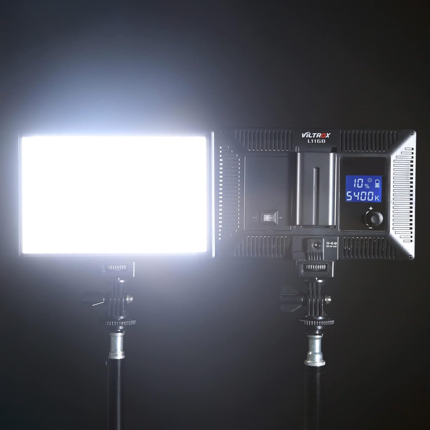 VILTROX L116T CRI95+ Super Slim Dimmable LED Light Panel,Bi-Color 3300K-5600K LED Video Light with LCD Control/Light Mount (NO Battery/No ac Adapter)