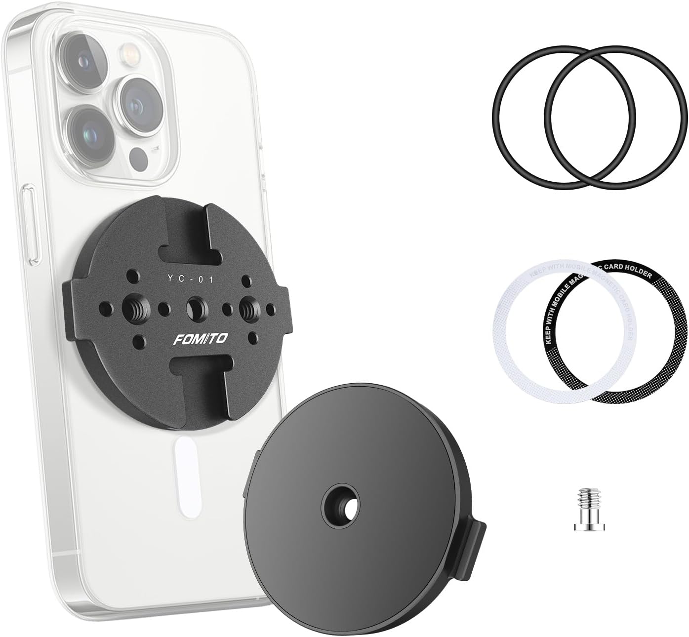 FOMITO-YC-01 Magnetic Phone Holder Mount, Magnet Base Phone Mount - Black-F0057