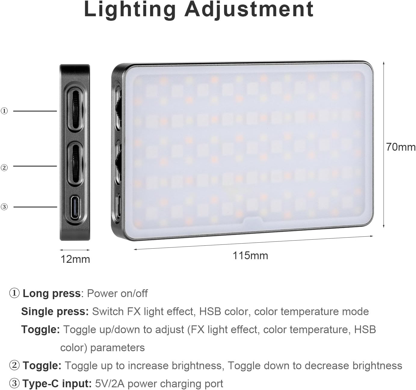 FOMITO-LM-128 RGB Portable LED Light-F0065