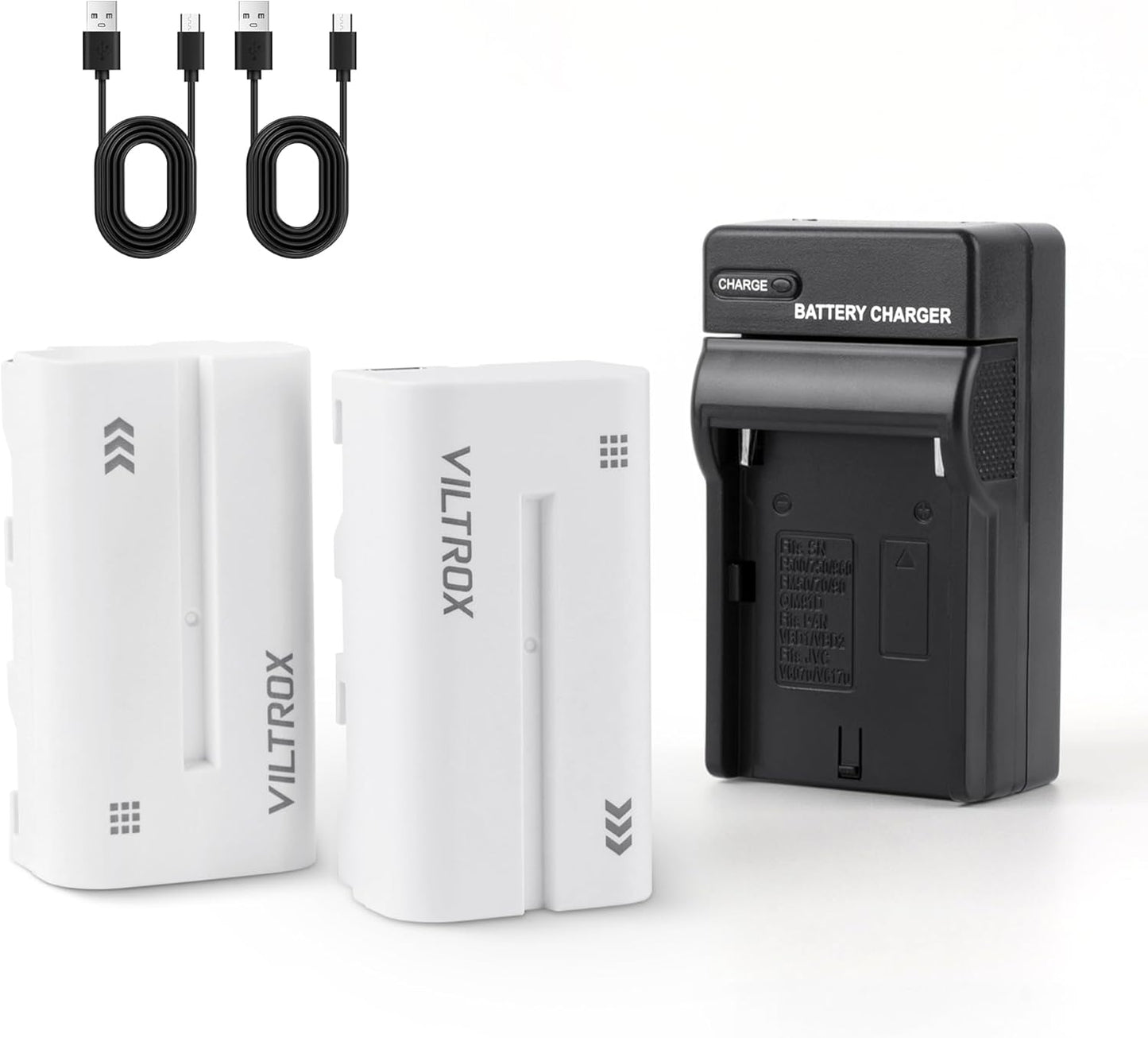 VILTROX 2 Pack 2200mAh USB-C Port Rechargeable Li-ion Battery NP-F550 for Video Conference Light VILTROX 116T 200T Ring Light