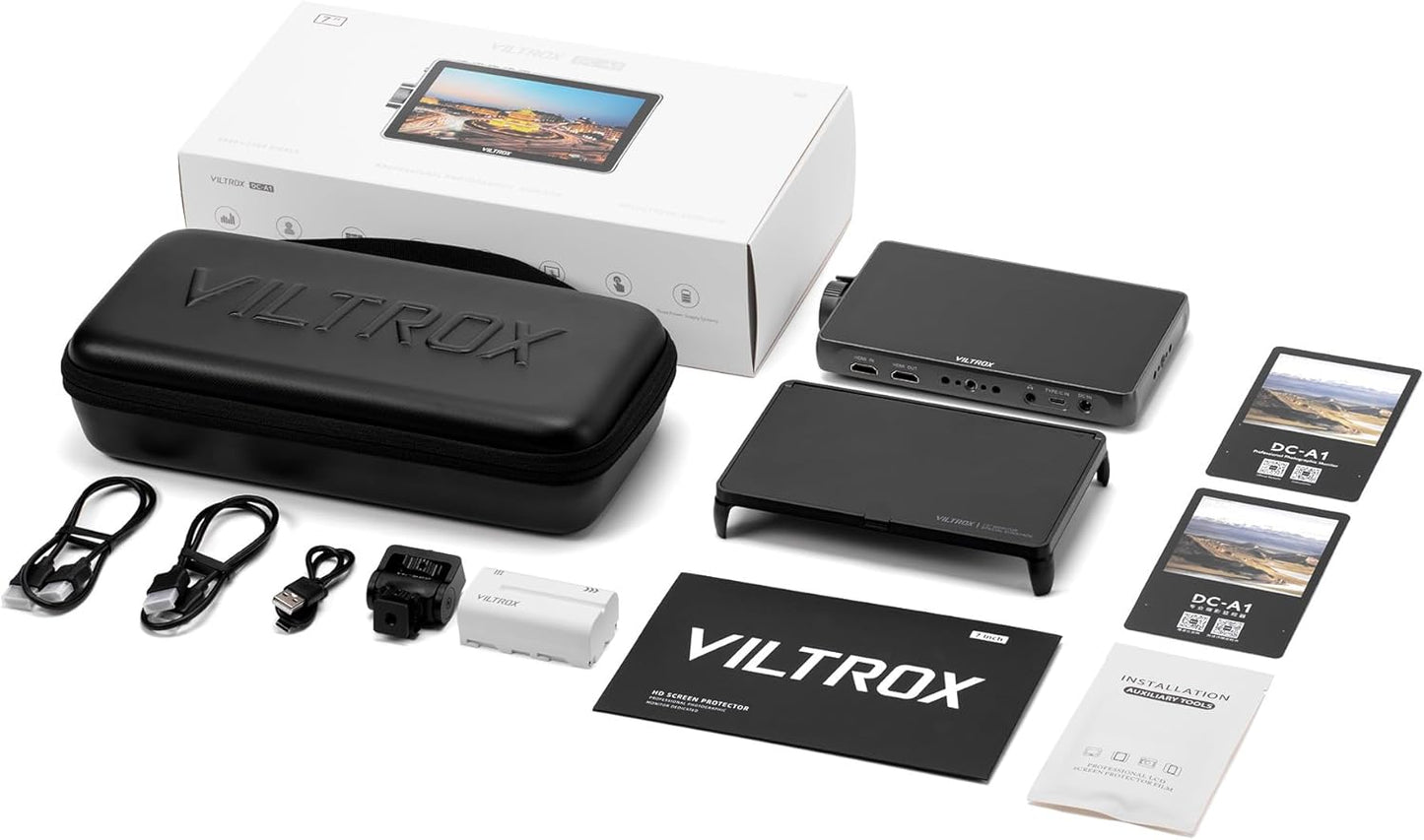 VILTROX DC-A1 2800nit Video Field Monitor, 7 Inch Touchscreen 60Hz 4K Camera External Monitor with Cooling Fans, 1920x1080 DSLR Monitor 4K HDMI in/Out, 170° Wide Angle