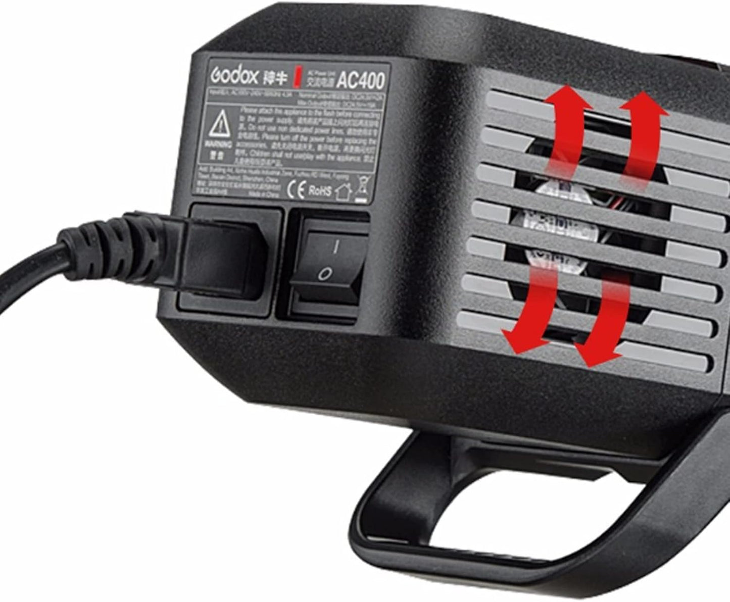 Godox AC400 AC Power Unit Source Adapter with 5m Cable for Godox AD400 Pro Monolights All-in-One Outdoor Flash Strobe (Godox AC-400 for AD400Pro)