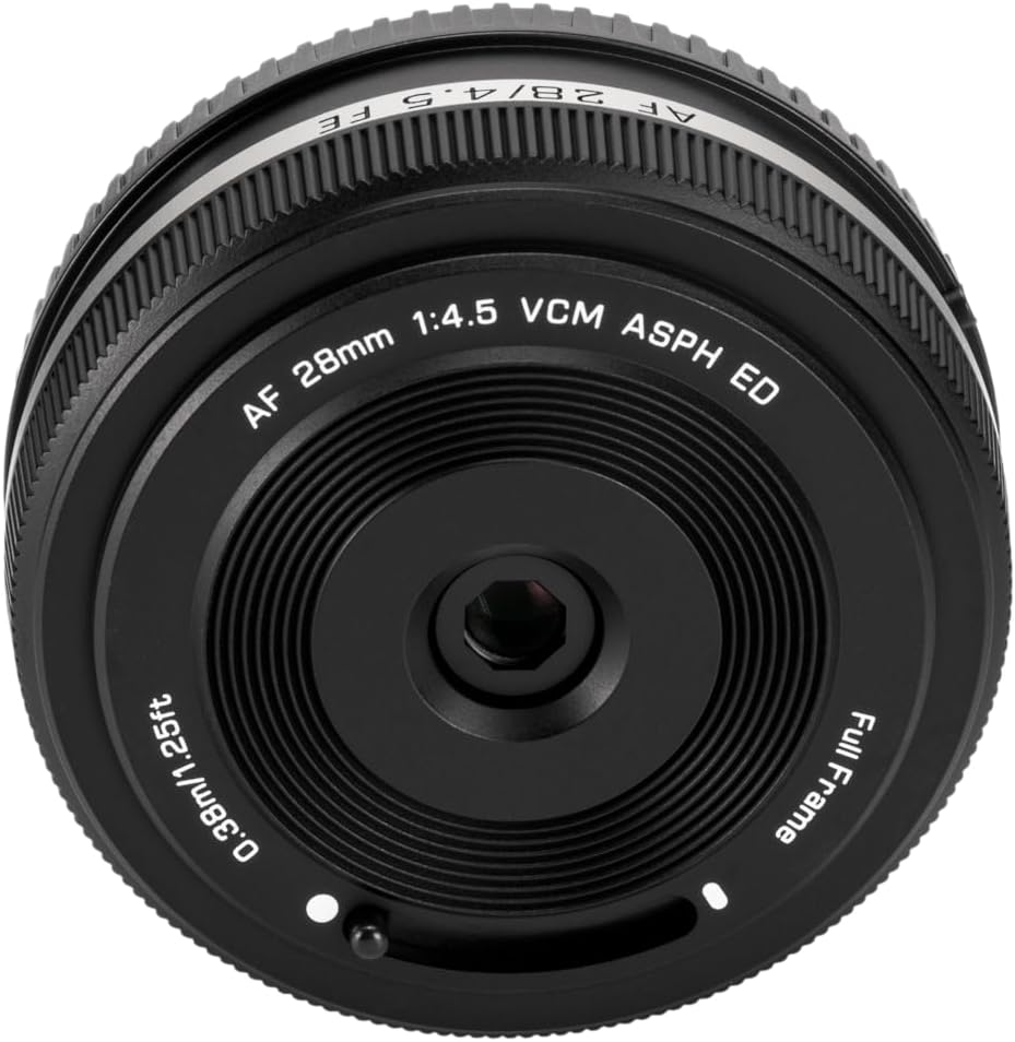 VILTROX 28mm f4.5 Pancake Lens for Sony E, Auto Focus 28mm f/4.5 FE Chips-Size Ultra-Thin Full Frame Lens for Sony E Mount