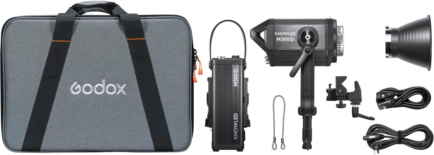 Godox Knowled M300D 330W 5600K Daylight LED Light, with FX effects, remote control and portable case for video production, photography lighting, studio shooting, indie filmmaking YouTube livestreaming