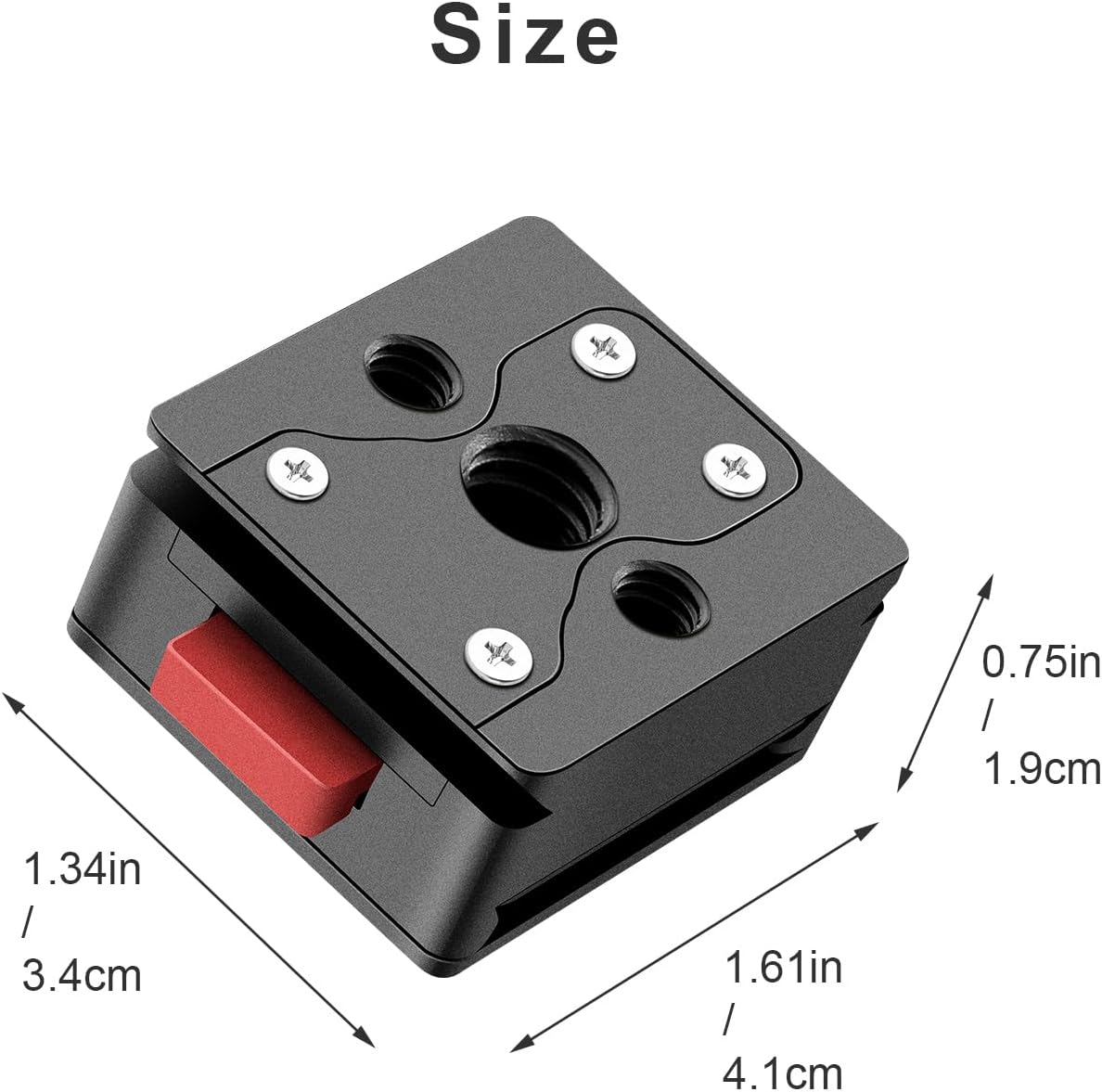 FOMITO-VK-09-Red V-Mount Mounting Base for Quick Release Plate and V-Mount Battery, Max Load-Bearing Capacity 55.12lbs/25kg, with 1/4 Threaded Hole with Cameras Stabilizers Slider Tripods etc-F0033