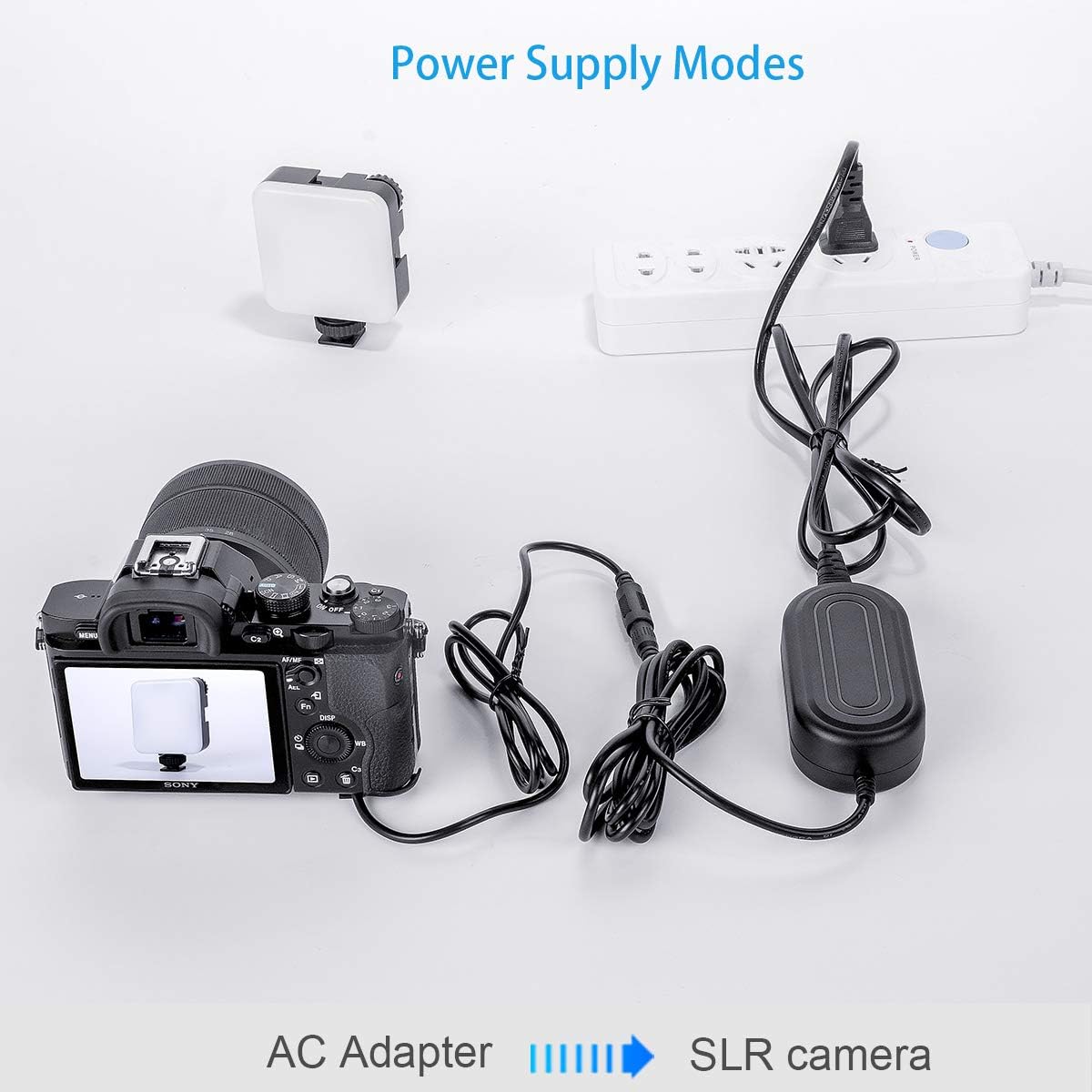 Continuous Power Supply for Sony Alpha Cameras - FZ100 AC Power Adapter with A7III Dummy Battery - Replaces BC-QZ1 - Compatible with A6600, A7IV, A7SIII, A7C, A1, FX3, A7R3, A7R IV, A9, A9R, A9S