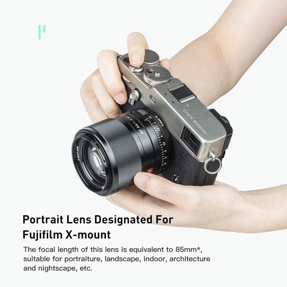 VILTROX 56mm F1.4 STM APS-C Frame Auto Focus Standard Prime Lens for Fuji Fujifilm X-Mount Mirrorless Digital Camera X-M1 X-H1 X-PRO3 X-PRO2 X-T4 X-T3 X-T2 X-S10 X-T30 X-T20 X-T200 Black