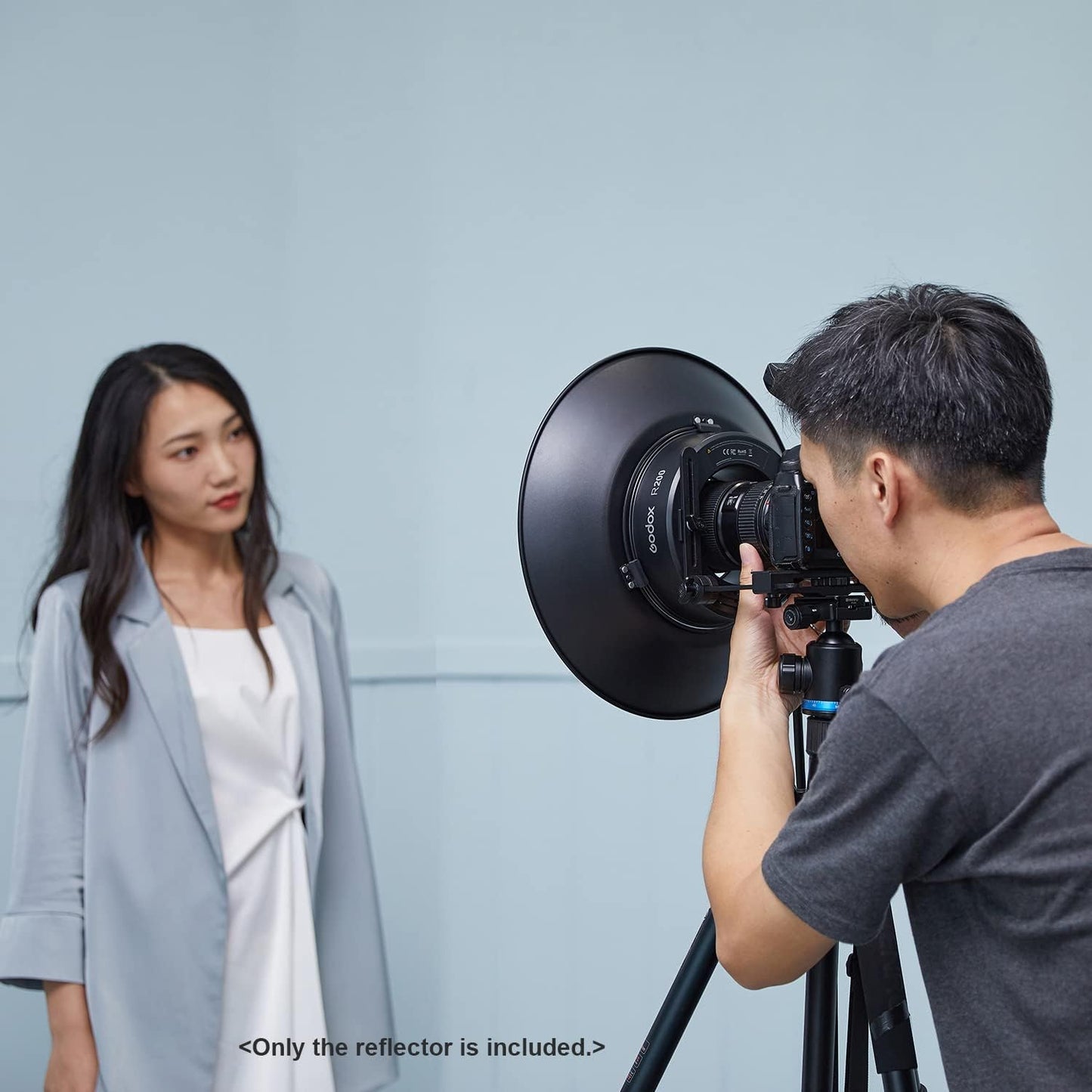 GODOX Reflector with Silver Interior Beauty Dish RFT-25S for Godox R200 Ring Flash Head