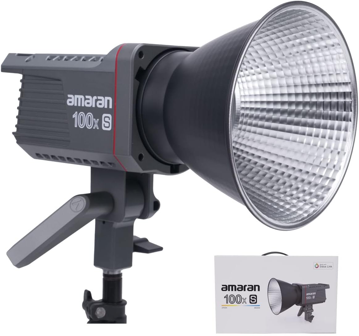 Aputure amaran 100x S Bi-Color LED Video Light, 100W Output, Bluetooth App Control, 9 Built-in Lighting Effects, DC/AC Power Supply, Ultra Silent Fan
