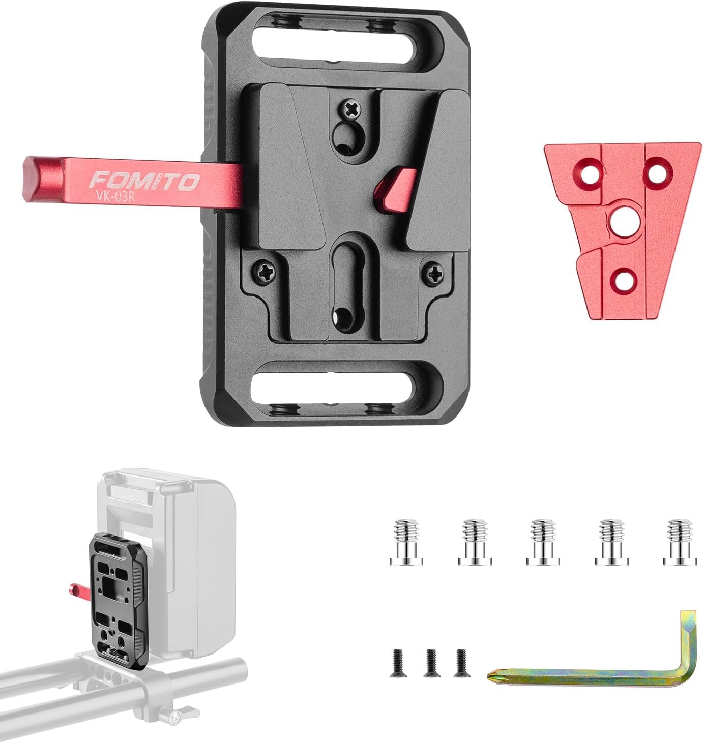 FOMITO- VK-03 V-Mount V-Lock Base Station Quick Release Plate-F0030