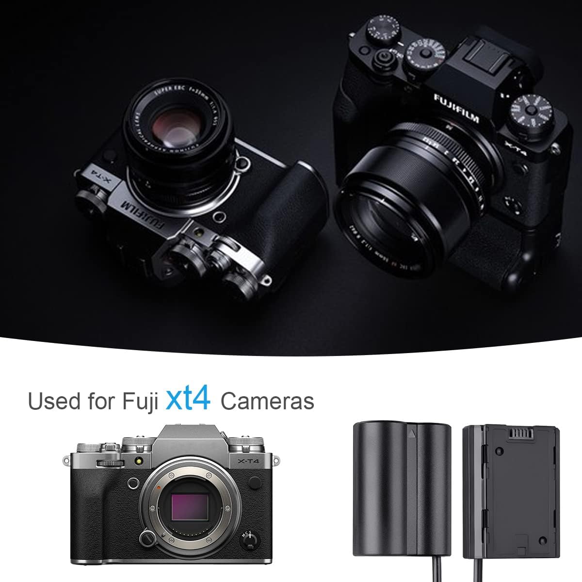 FOMITO-NP-W235 Dummy Battery DC Coupler AC Power Adapter for Fujifilm Fuji XT4 VG-XT4 GFX100S Camera-F0198