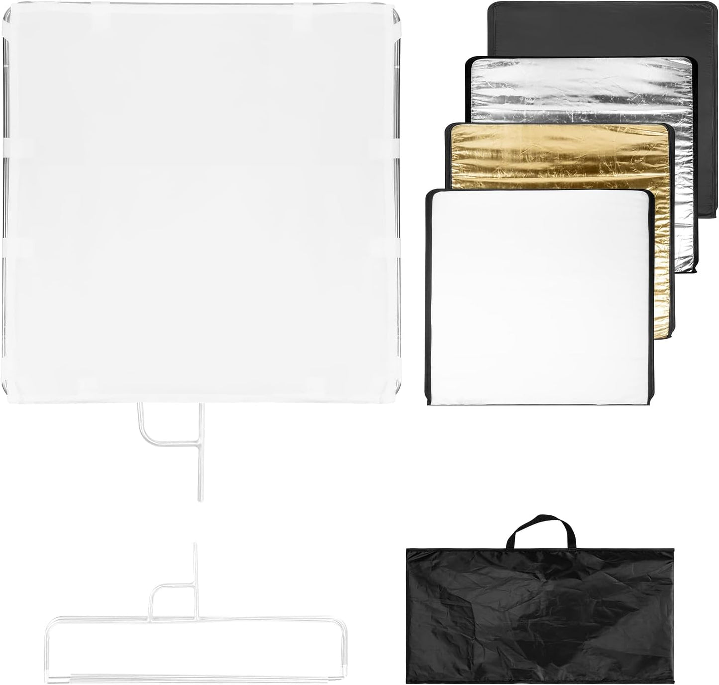 Fomito-QB120120 Square Metal Flag Panel Reflector Set 120 x 120cm-F0170