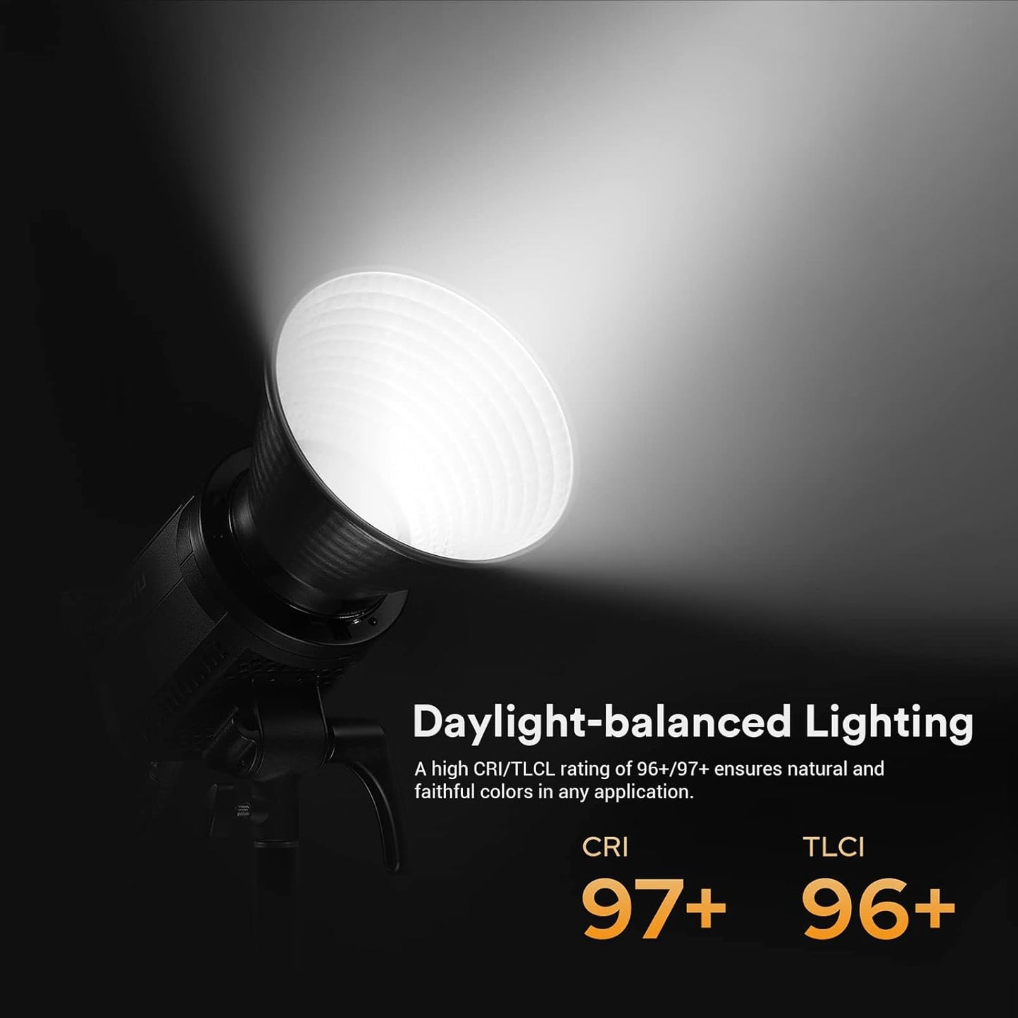 Godox LA200D LED Video Light, 200W 101000LUX@1M Daylight Studio Light, 5600K Bowens Mount LED Continuous Light, CRI 96+ 8 FX Effect 0-100% Dimming APP Control Photography LED Light