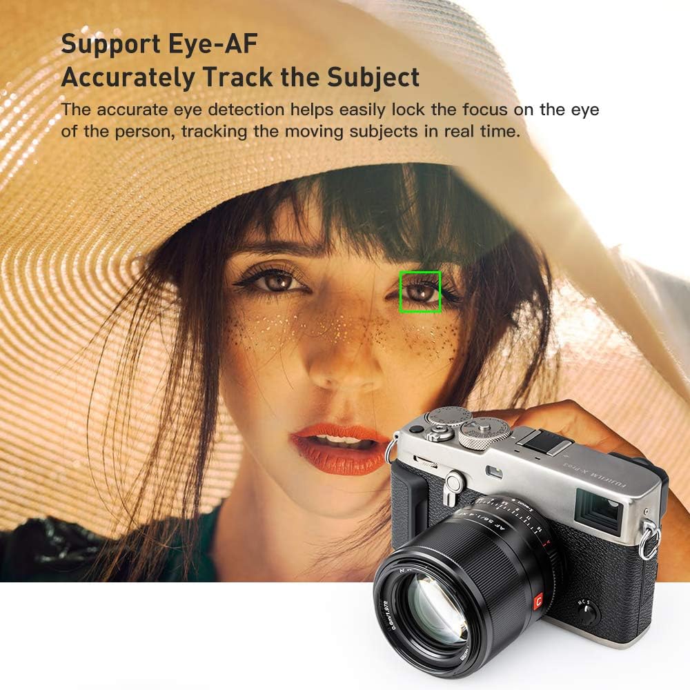 VILTROX 56mm F1.4 STM APS-C Frame Auto Focus Standard Prime Lens for Fuji Fujifilm X-Mount Mirrorless Digital Camera X-M1 X-H1 X-PRO3 X-PRO2 X-T4 X-T3 X-T2 X-S10 X-T30 X-T20 X-T200 Black