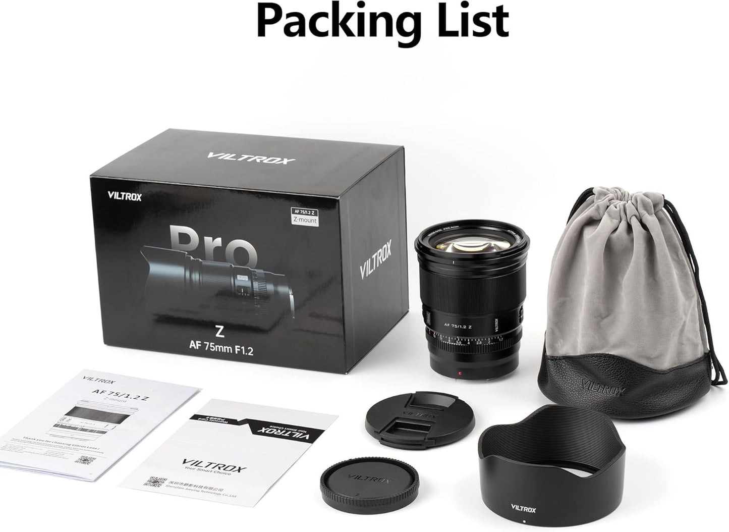 VILTROX 75mm f1.2 Pro Z Mount for Nikon, 75mm f/1.2 for Nikon Z APS-C Auto Focus Lens for Nikon Z fc Z30 Z50