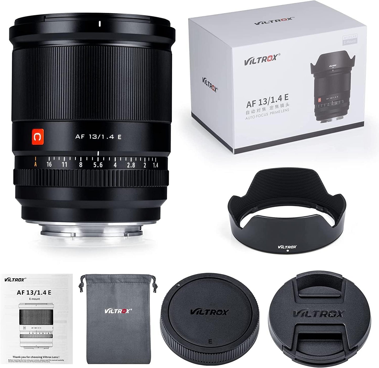 E-Mount AF 13mm F1.4 Wide-angle Prime Lens Large Aperture Portrait Lens Compatible with APS-C format Cameras Sony a7II, a7III, a7C, a7RII, a7RIII, a7SII, a7SIII, a9, FX30, a6000/6100/6300/6400/6600