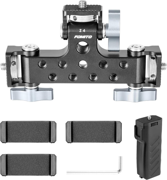 Fomito- Z4T-K2 Three-Head Multi-Functional Live Stands Camera Monitor Holder Mount Arm Hot Shoe Adapter Monitor Mount for Field Monitor, Smartphone, Led Video Light, Microphone with Handle Grip-F0019