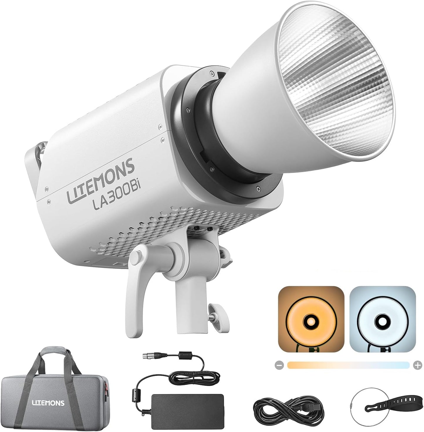 Godox LA300Bi Bi-Color LED Video Light,330W Continuous Lighting 2800-6500K 11 FX Effects, Support App Control, Bowens Mount Studio Video Light for Live Streaming, Protrait Photography