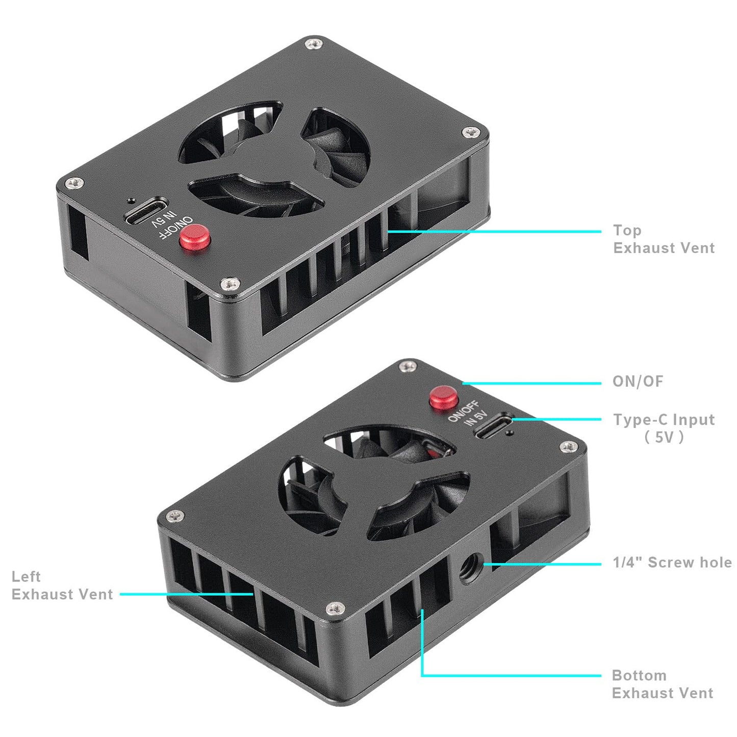 FOMITO-FS-01 Camera Cooling Fan with Magnetic Case for Sony A7M4 A7cII A7c A7S3 ZV-1 ZV-10 ZVE1 A6700 FX30 Canon R5 R6 R7 Fujifilm XT4-F0191