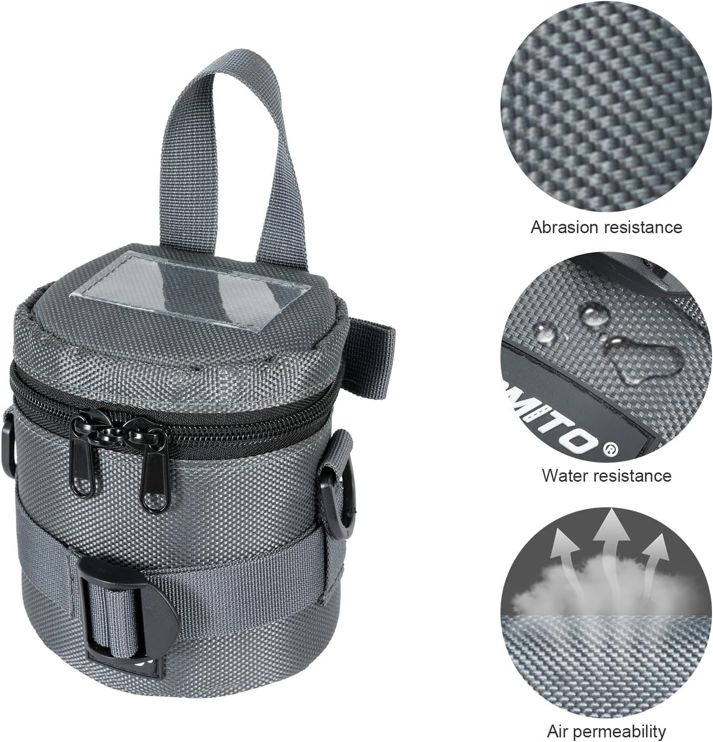 FOMITO-JTB-1b Camera Lens Case Pouch Bag for Canon EF-S 18-55mm/EF 50mm f1.8/RF-S 18-150mm, Nikon AF-S 18-55mm/AF-P 18-55mm,Fujifilm XC 16-50mm & More Lens Below 3.94" x 4.33"(D x L) - Black S size-F0178