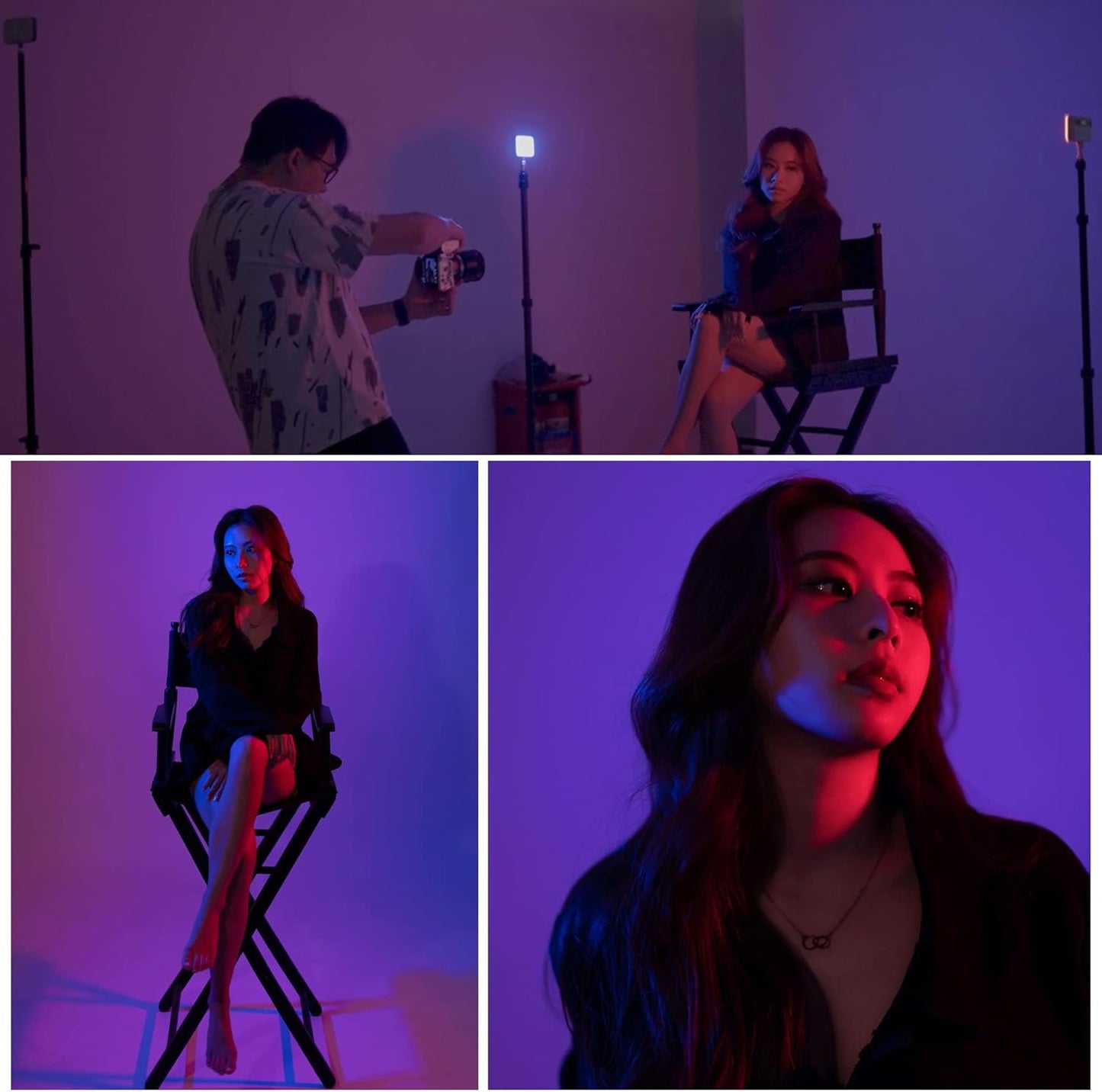 Portable RGB LED Photography Light Panel, APP Remote 5W Full Color Streaming Light for Streamers Video Photography YouTube Tiktok Vlog
