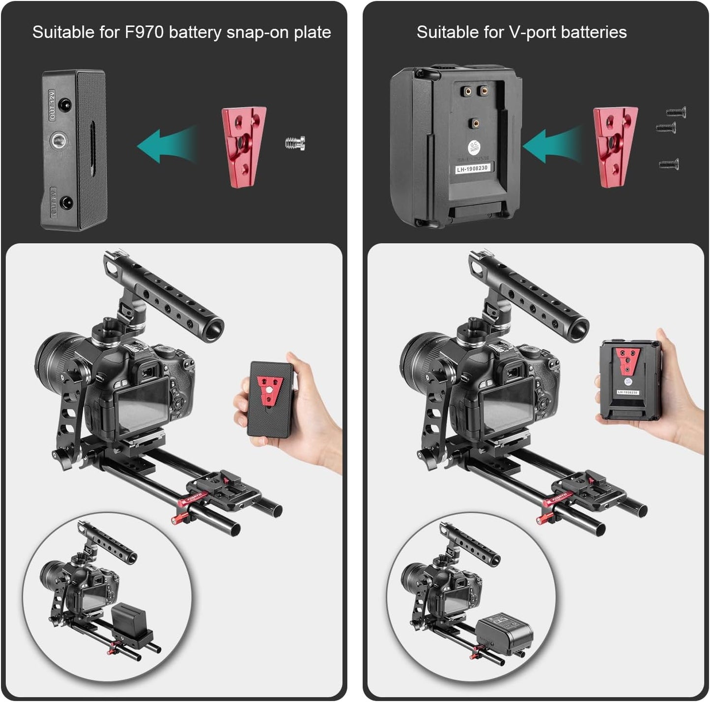 FOMITO- VK-03 V-Mount V-Lock Base Station Quick Release Plate-F0030