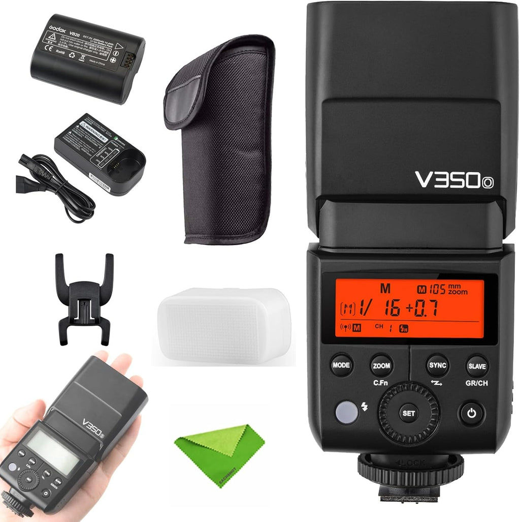 Godox V350O TTL Flash for Olympus Panasonic GN36 1/8000s HSS Camera Flash w/ 2000mAH Battery 500 Times Full Power Flash 0.1s-1.7s Recycle Time for Olympus Panasonic Camera (V350-O)