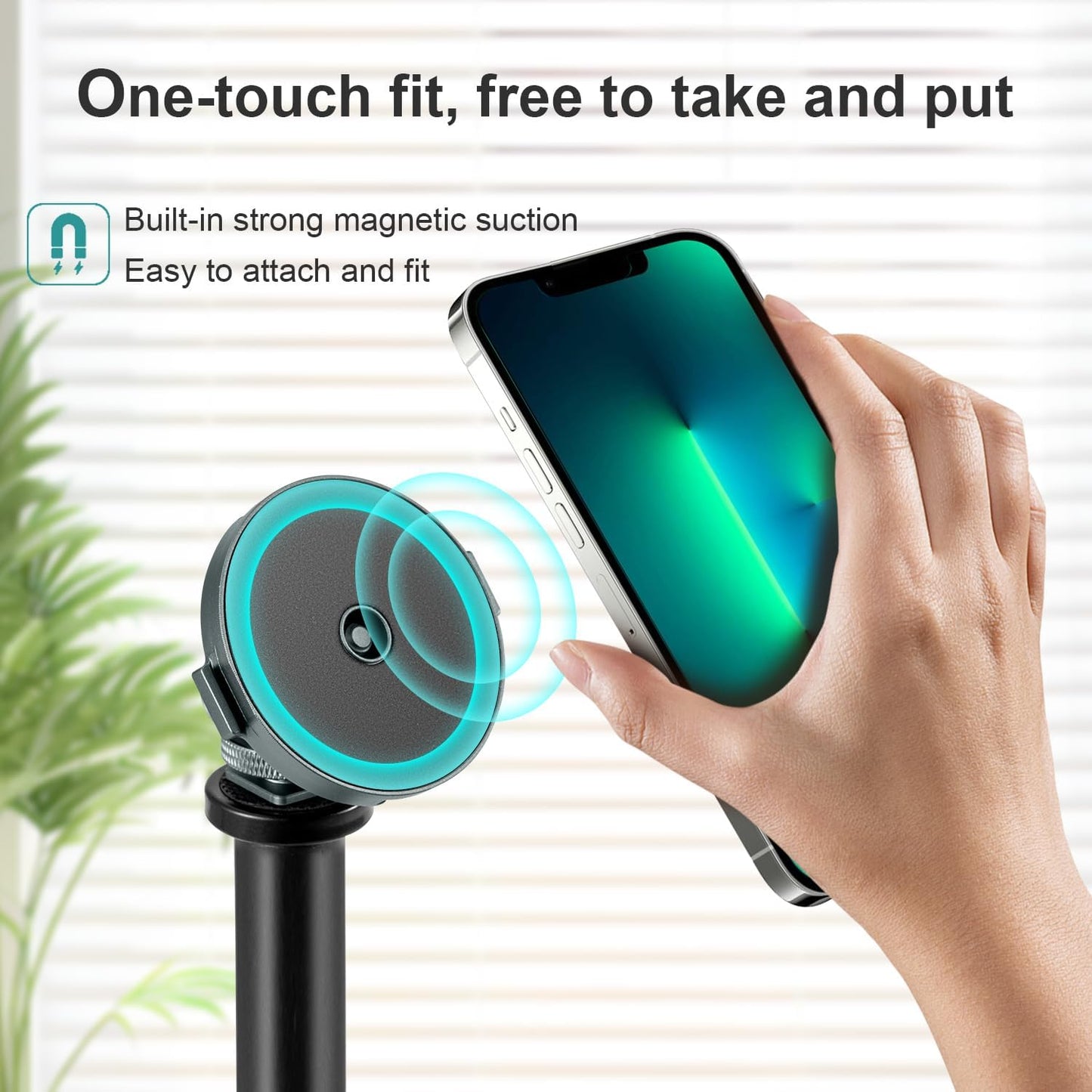 FOMITO-YC-01 Magnetic Phone Holder Mount, Magnet Base Phone Mount - Black-F0057