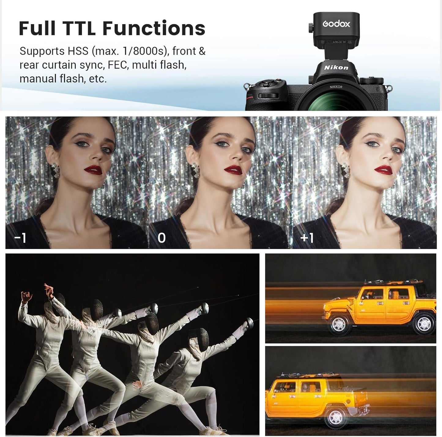 Godox X3-N Touchscreen TTL Wireless Flash Trigger for Nikon Camera, 1/8000s HSS TTL TCM Function, Built-in Battery USB-C Charge Flash Transmitter Compatible with Nikon Z6 D850 D750 D610 D7100 D5300