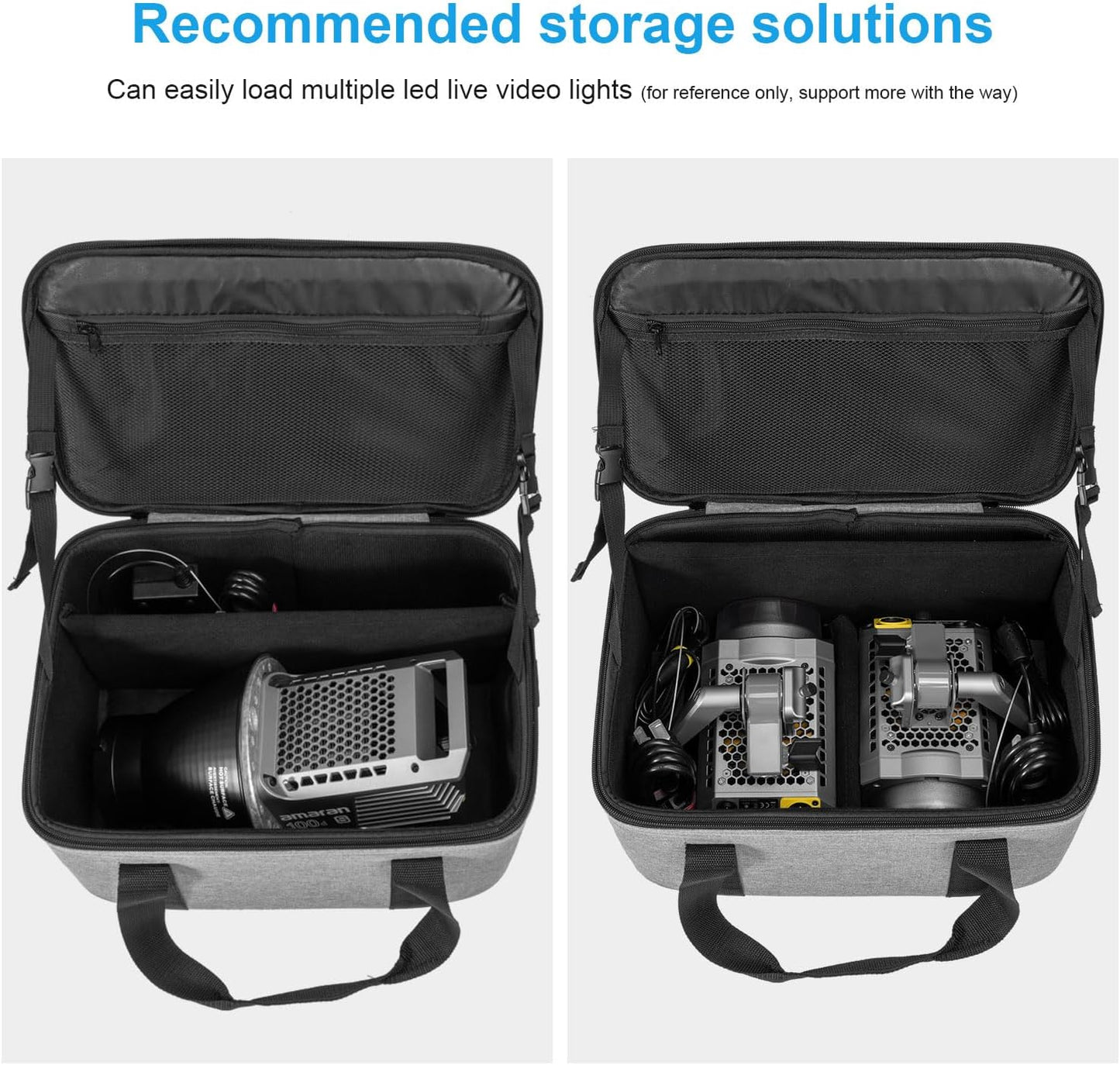 FOMITO-S10/S20/S40 Light Carry Bag Camera Case S10 with Shockproof Foam for Aputure Amaran 100D/S 100X/S 200D/S 200X/S Godox ML60 DSLR Stabilizer Drone-F0183/F0184/F0185