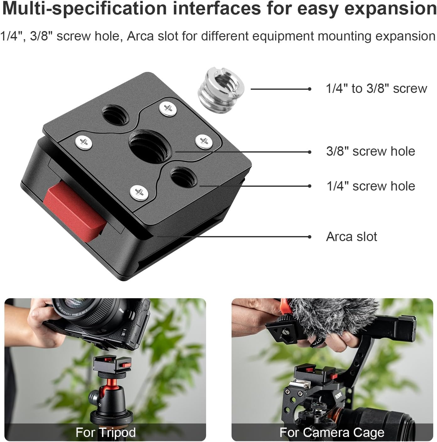 FOMITO-VK-09-grey V-Mount Mounting Base for Quick Release Plate and V-Mount Battery, Max Load-Bearing Capacity 55.12lbs/25kg, with 1/4 Threaded Hole with Cameras Stabilizers Slider Tripods etc - F0032