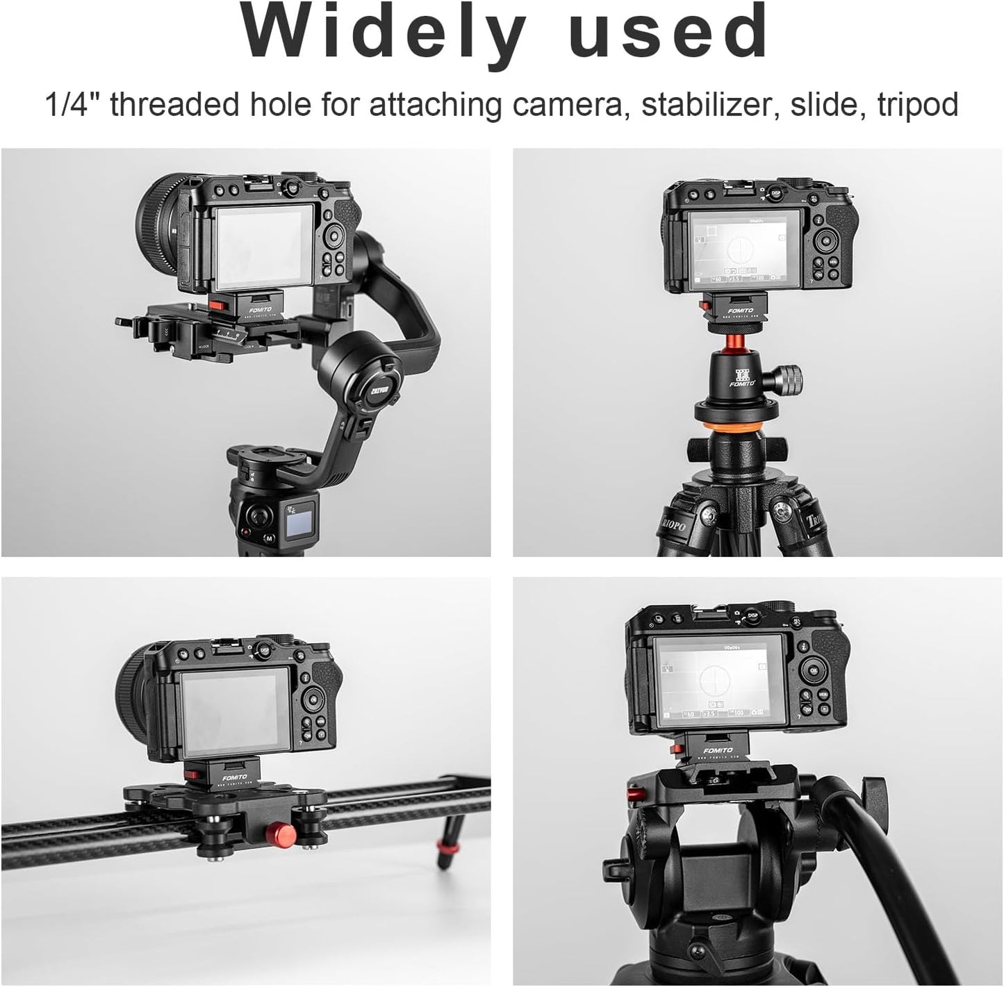 FOMITO-VK-09-Red V-Mount Mounting Base for Quick Release Plate and V-Mount Battery, Max Load-Bearing Capacity 55.12lbs/25kg, with 1/4 Threaded Hole with Cameras Stabilizers Slider Tripods etc-F0033