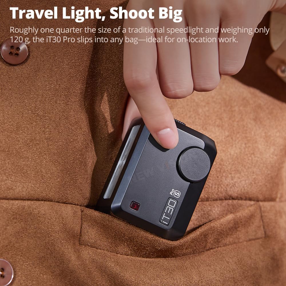 Godox iT30 Pro C N S F O Mini Flash for Camera, TTL Auto-Exposure, HSS 1/8000 Seconds, 2.4G Wireless Xsystem, 2.8" Full-Color Touchscreen