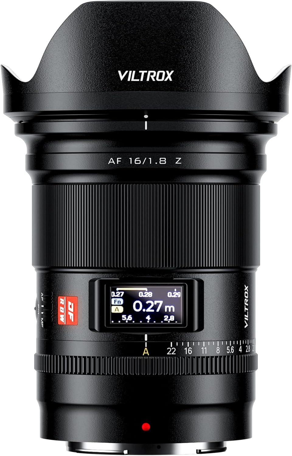 VILTROX AF 16mm F1.8 Z Full Frame Lens for Nikon Z-Mount, AF 16mm F/1.8 Z with Built-in LCD Screen Wide Angle Lens for Nikon Z Mount Z7 Z7ii Z8 Z8ii Z9 Zf Z30 Z50 Zfc