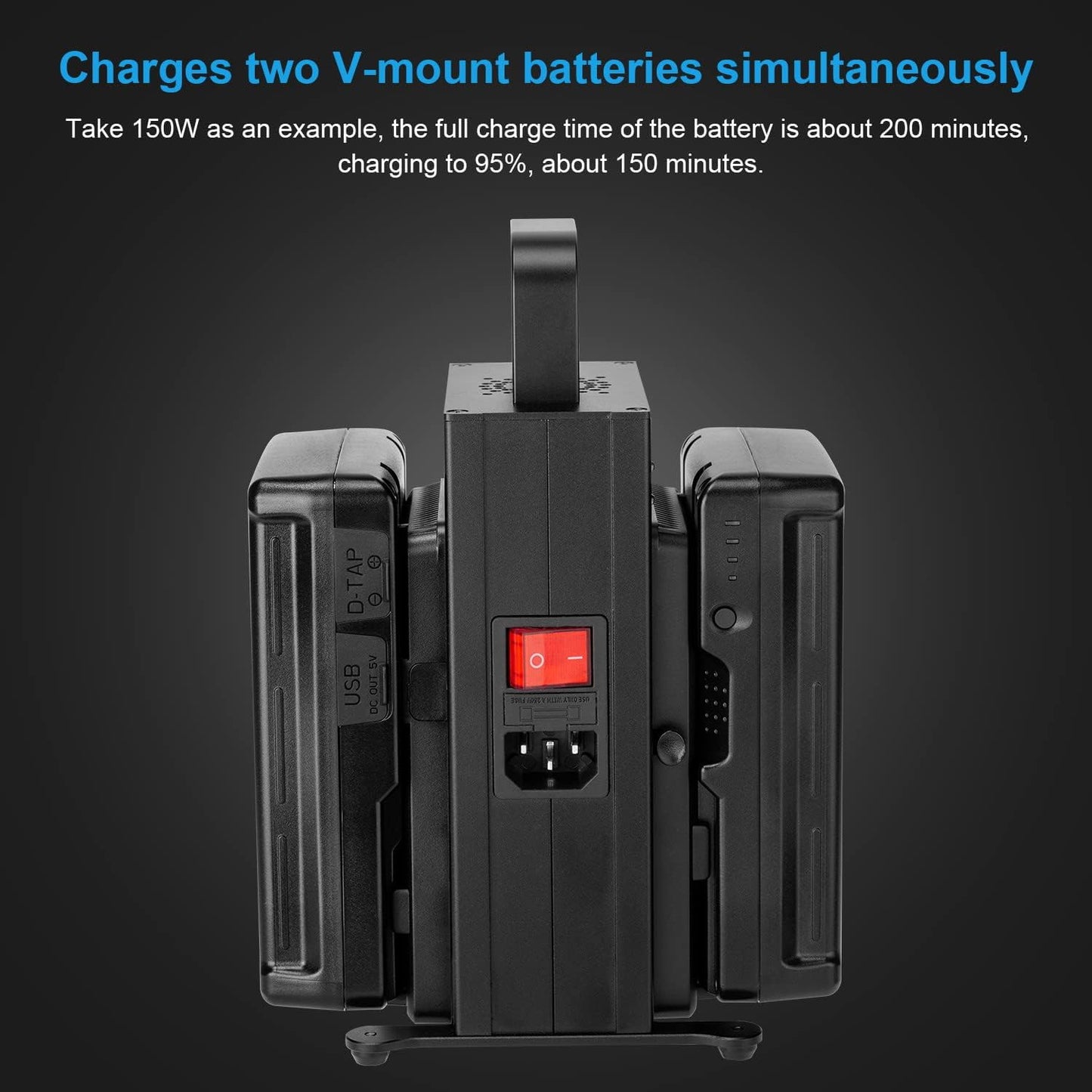 FOMITO V-Mount Battery Dual Channel Charger Fast Charging