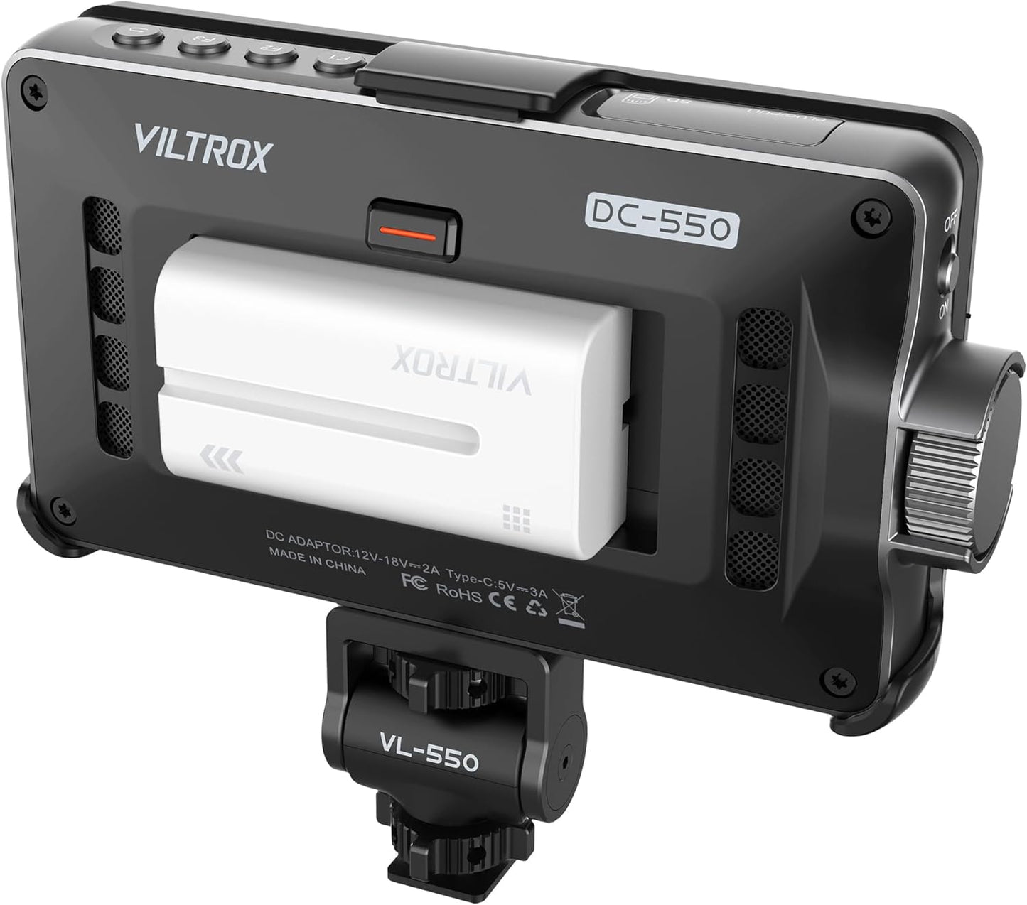 VILTROX 5.5 Inch 1200nits 4Kp30 HDMI Video Field Monitor, 10bit HDR Daylight Viewable 1920 x 1080 Portable Monitor Recorder, Hot Shoe Mount, Battery, Sunshine Hood