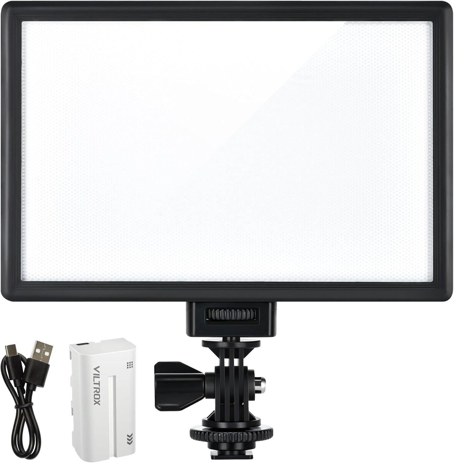 VILTROX 15W LED Video Light Panel, 3300K-5600K On Camera Light, Super Thin Key Light Panel with NP-F550, Led Photography Lighting CRI95+ for Studio Photography Video Recording Live Streaming (L116T